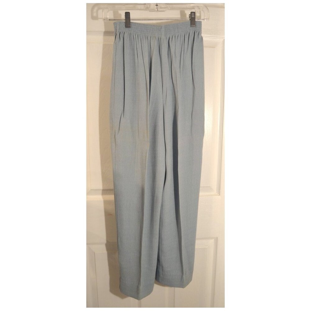Briggs Petite Women's Size XS/P Blue Elastic Waist Straight Leg Pants Slacks